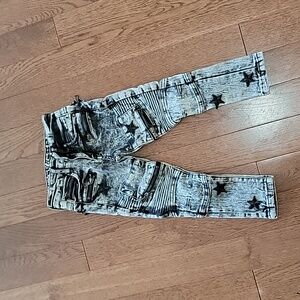 Rockstar Kids Distressed Black and Gray Star Jeans